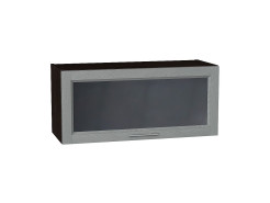 Шкаф верхний горизонтальный остекленный Сканди, цвет: Grey Softwood