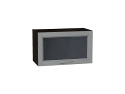 Шкаф верхний горизонтальный остекленный Сканди, цвет: Grey Softwood