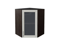 Шкаф верхний угловой остекленный Сканди, цвет: Cappuccino Softwood