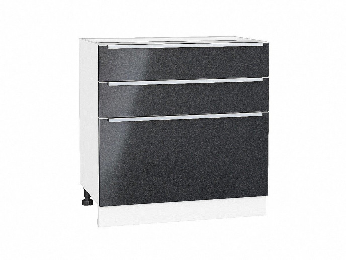 Шкаф нижний с 3-мя ящиками Фьюжн, цвет: Anthracite Шкаф нижний с 3-мя ящиками Фьюжн, цвет: Anthracite