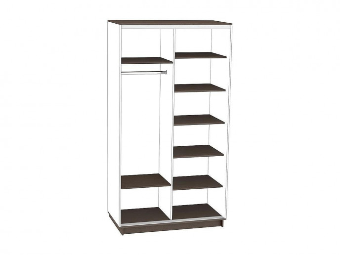 Комплект внутренних элементов шкафа-купе D2 1200*600, цвет: Черное дерево Комплект внутренних элементов шкафа-купе D2 1200*600, цвет: Черное дерево