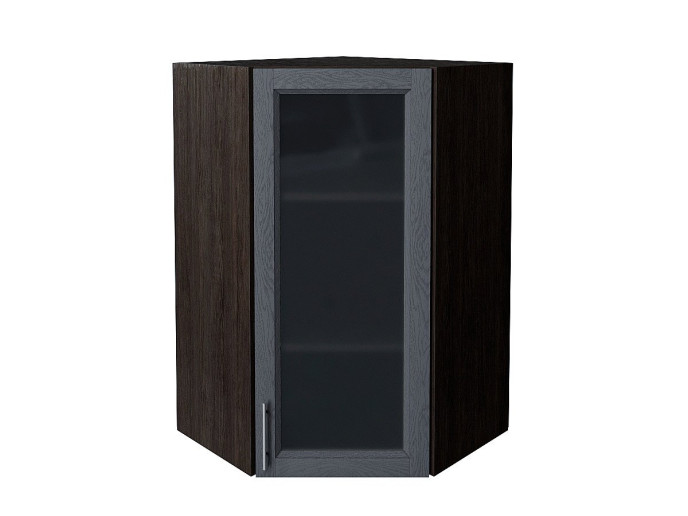 Шкаф верхний угловой остекленный Сканди, цвет: Graphite Softwood Шкаф верхний угловой остекленный Сканди, цвет: Graphite Softwood