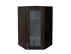 Шкаф верхний угловой остекленный Лофт, цвет: Wenge Veralinga