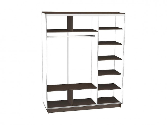 Комплект внутренних элементов шкафа-купе D3 1800*600, цвет: Черное дерево Комплект внутренних элементов шкафа-купе D3 1800*600, цвет: Черное дерево