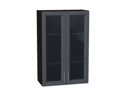 Шкаф верхний с 2-мя остекленными дверцами Сканди, цвет: Graphite Softwood
