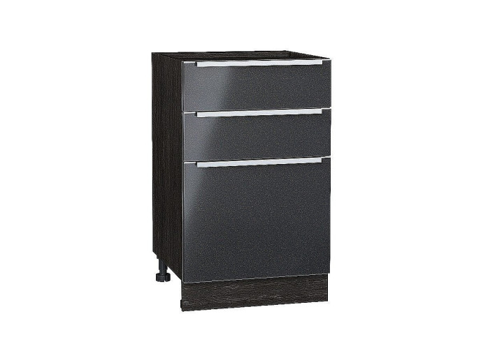 Шкаф нижний с 3-мя ящиками Фьюжн, цвет: Anthracite Шкаф нижний с 3-мя ящиками Фьюжн, цвет: Anthracite